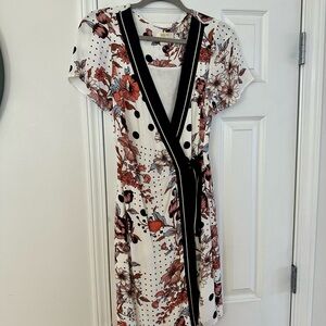 Maeve by Anthropologie Floral and Polka Dot Wrap Dress